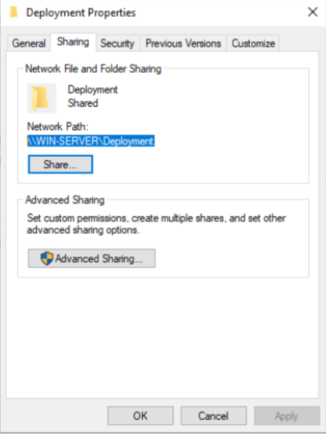 Finding the UNC path of shared folder